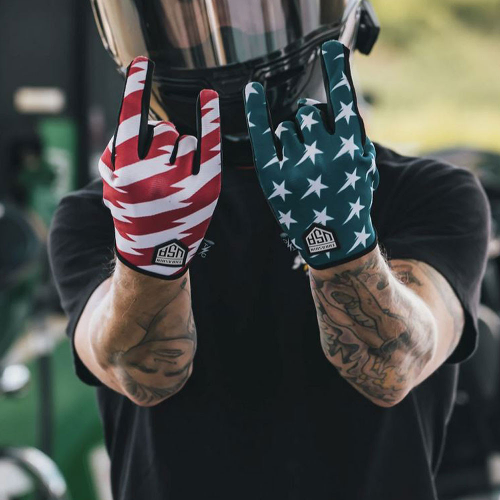 Thrashin Supply Stealth Stars & Bolts Gloves - Red/White/Blue