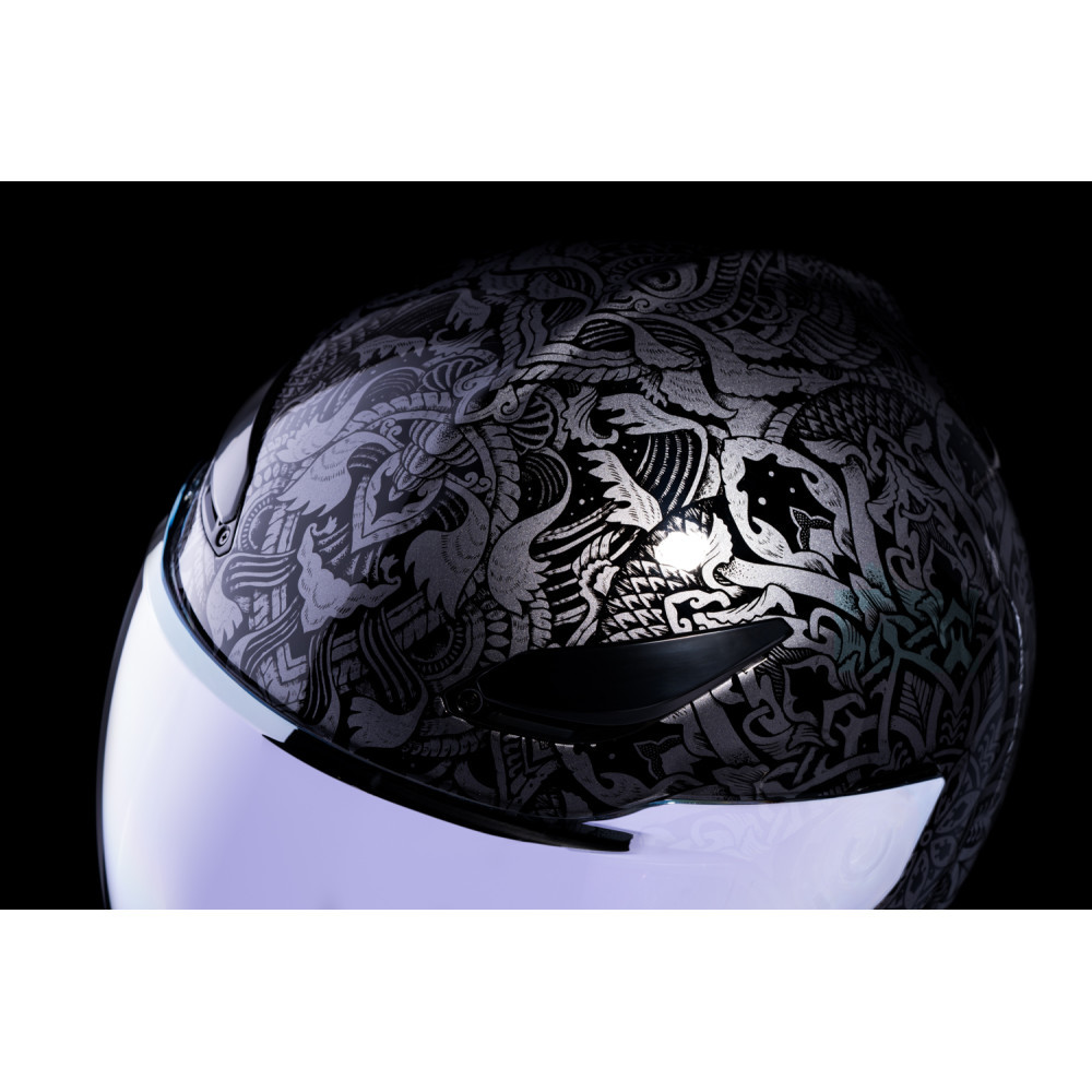 black and white icon helmet ICON Domain Helmet - Gravitas - Black