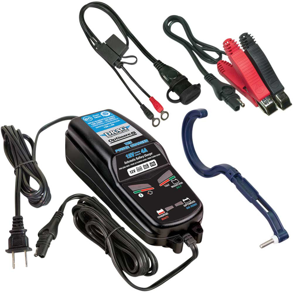 Drag Specialties Optimate 5 Power Battery Charger - 3807-0467 - Get Lowered  Cycles