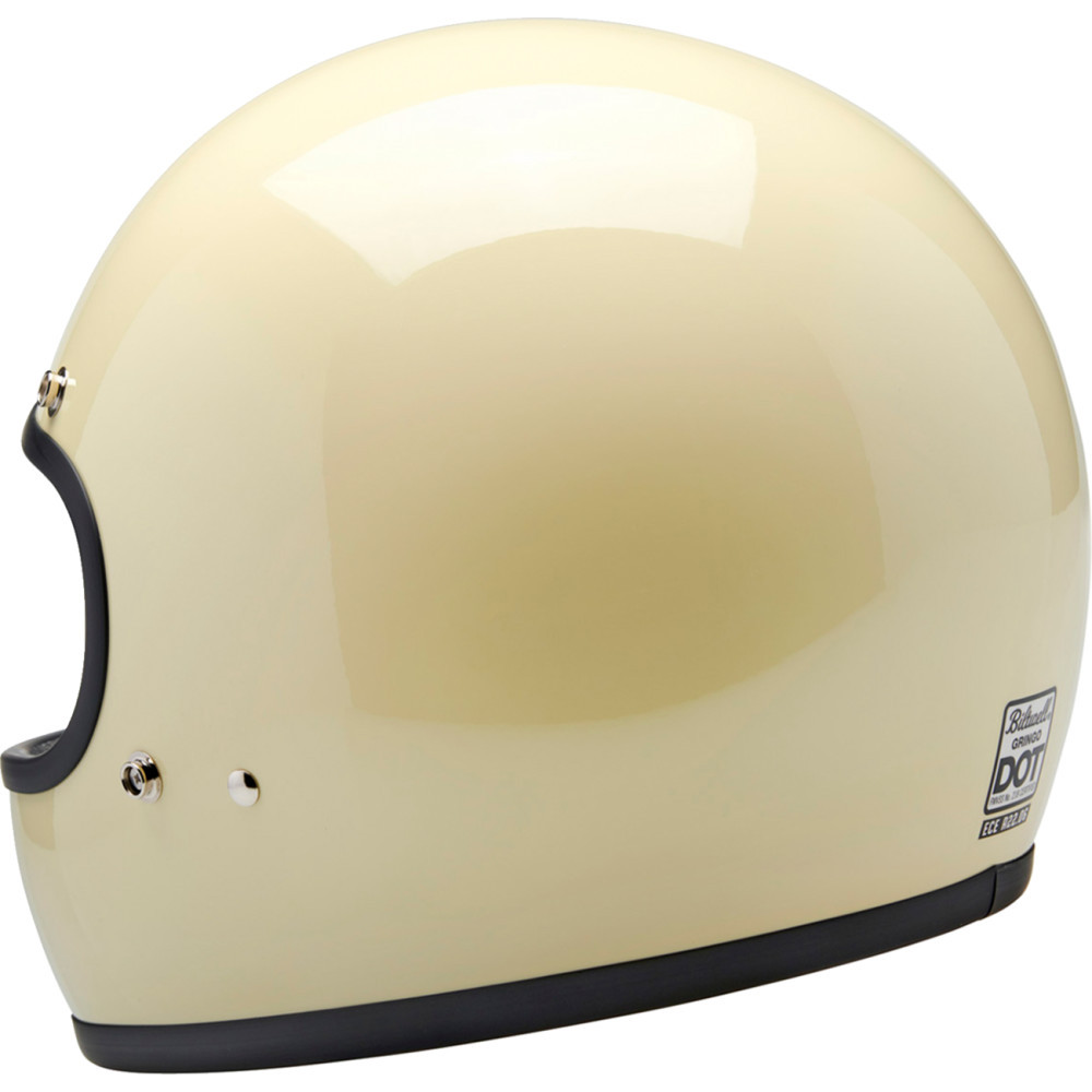 Biltwell フルフェイスヘルメット クリーム Biltwell Gringo Motorcycle Helmet - Gloss White - Get Lowered Cycles