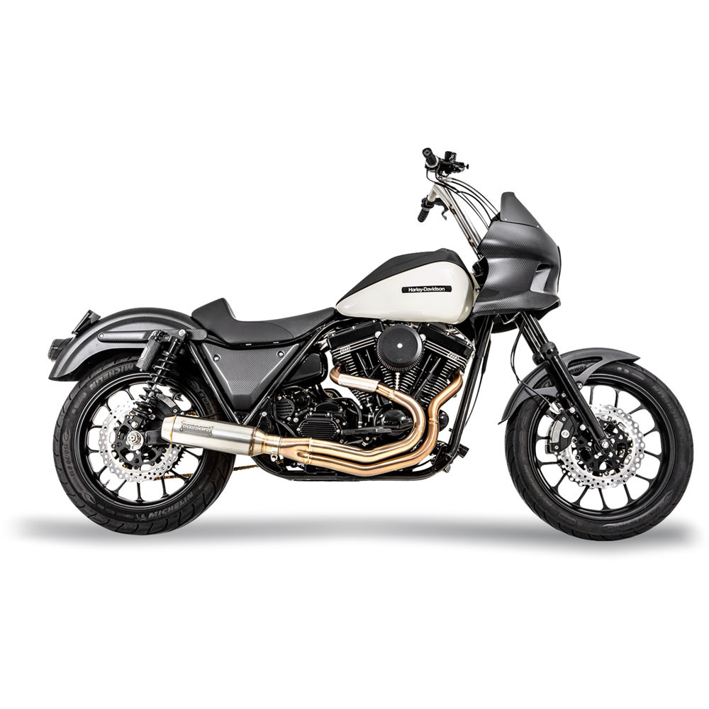 FXR用　ジャンク　Bassani サイレンサーのみ Bassani 2-1 Super Bike Exhaust for Harley FXR - 1FXR3SS - Get