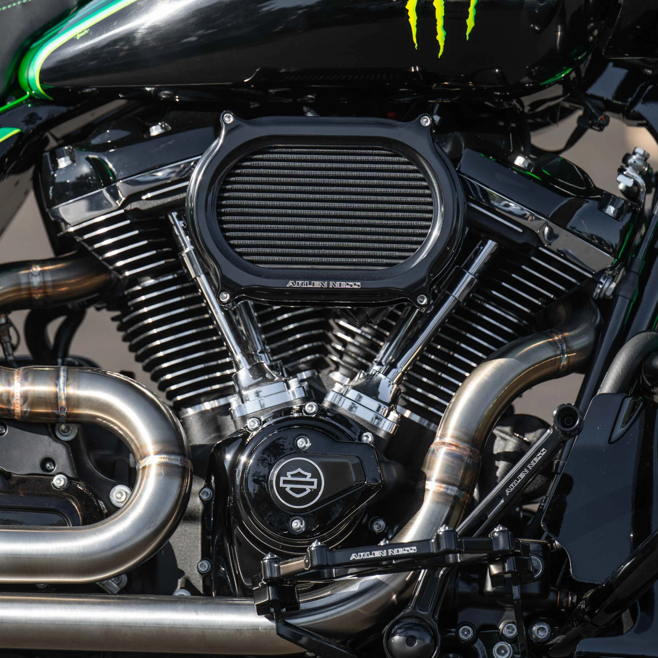 Arlen Ness Stage 2 Oval Air Cleaner – Black Finish - Get Lowered 