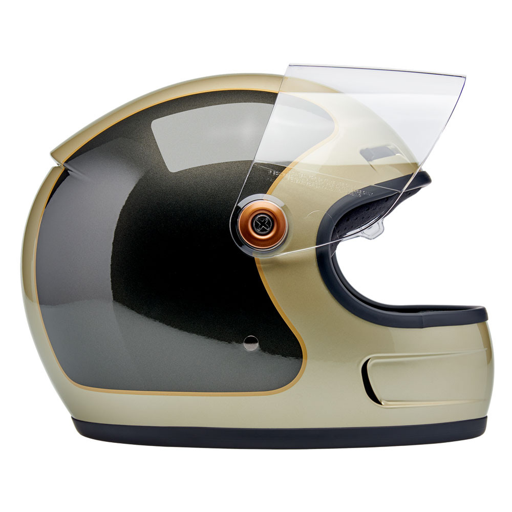 biltwell motorcycle helmet gringo chocolate CLOSEOUT SV cell foam padding Meets DOT safety standards Internal BioFoam chin pad with hand Biltwell - Gloss Metallic Champagne/Charcoal