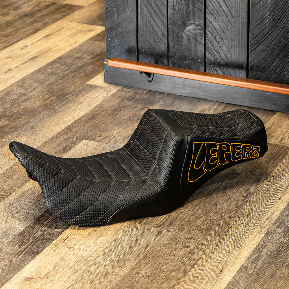 LePera OG Tailwhip Seat for 2008-2023 Harley Touring - Gold Stitch