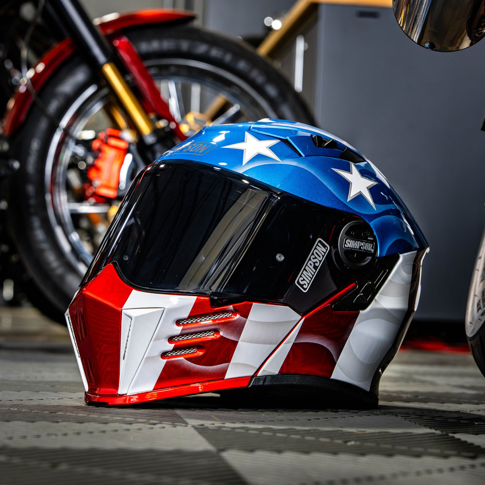 chemion motorcycle helmet mod Simpson Mod Bandit Future Glory Modular Motorcycle Helmet