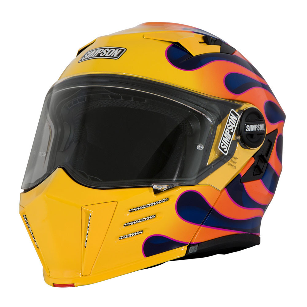 Simpson Mod Bandit Modular Helmet - Yellow Wildfire - Get Lowered