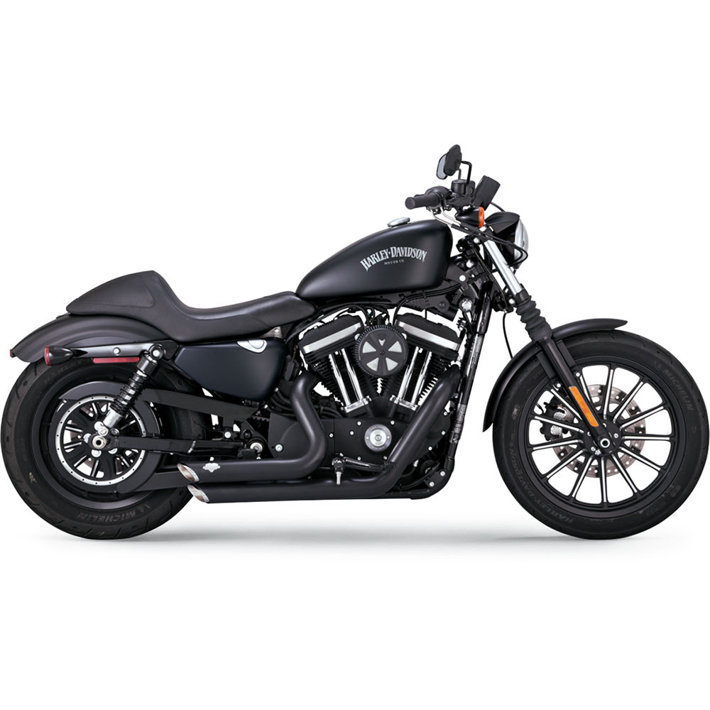 Vance & Hines Black Shortshots Staggered PCX Exhaust for 2014-2022