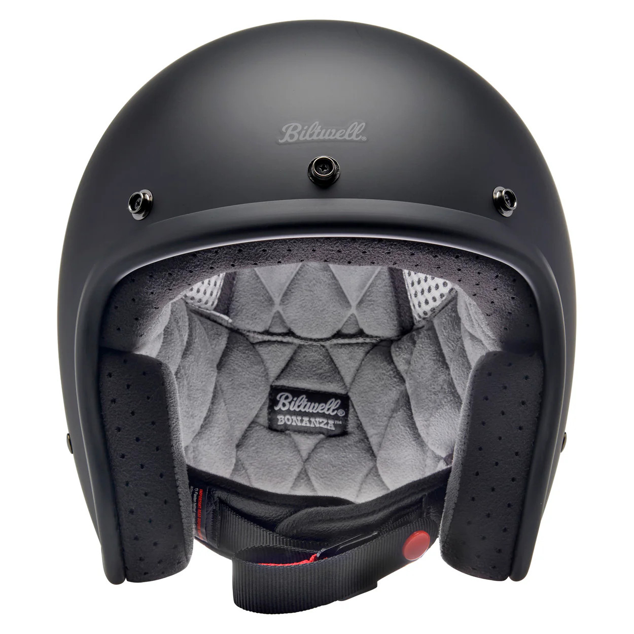 Biltwell Bonanza XXL グロスブラック ヘルメット Biltwell Bonanza Motorcycle Helmet - Flat Black - Get Lowered Cycles