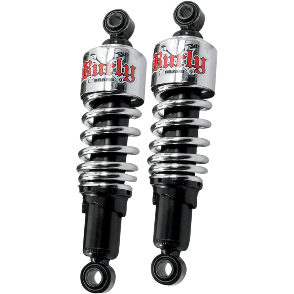 Burly Slammer Shocks for 1999-2024 Harley Touring - Chrome - B28