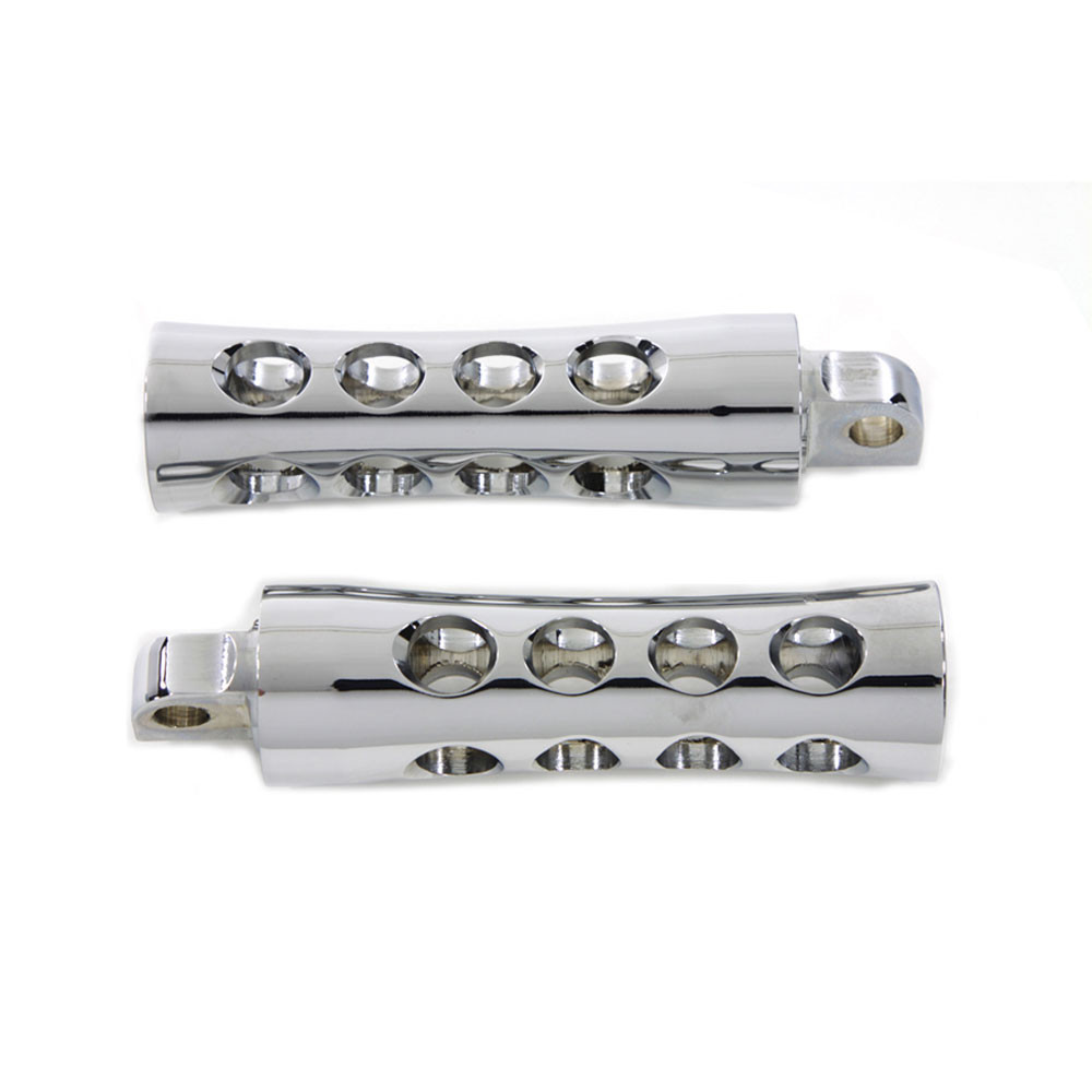 VTwin Chrome Concave Foot Pegs for Harley Get Lowered Cycles