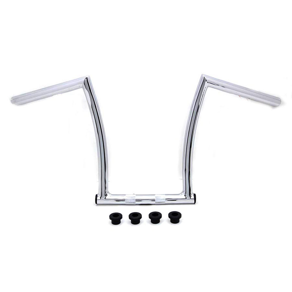 VTwin 1" Chrome 17" Chizeled ZBars Handlebars Get Lowered Cycles