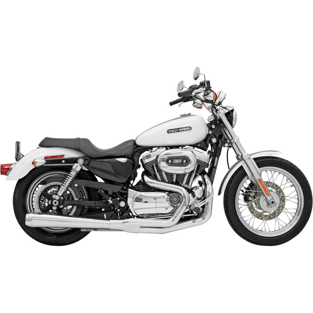 Bassani Long Chrome Road Rage 2-into-1 Exhaust System for 2004
