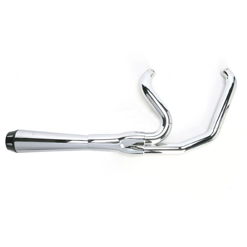 Bassani Short Road Rage Exhaust for Harley FXR - Chrome - 1FXR2