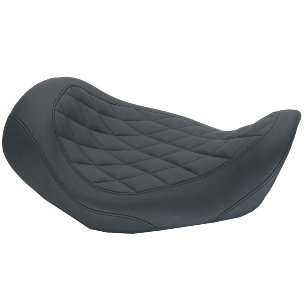 Mustang Wide Tripper Black Diamond Stitch Solo Seat for 2006-2017