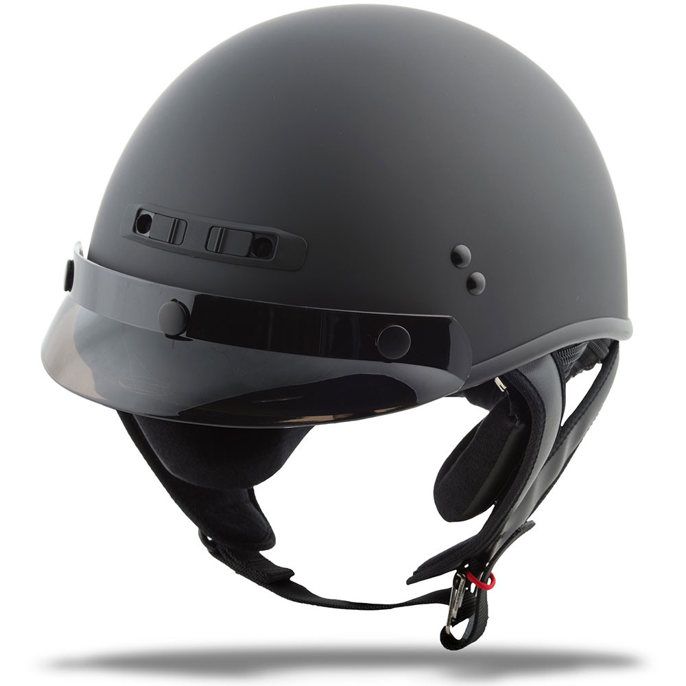 Z1R CC Beanie Half Motorcycle Helmet Flat Black Get Lowered Cycles