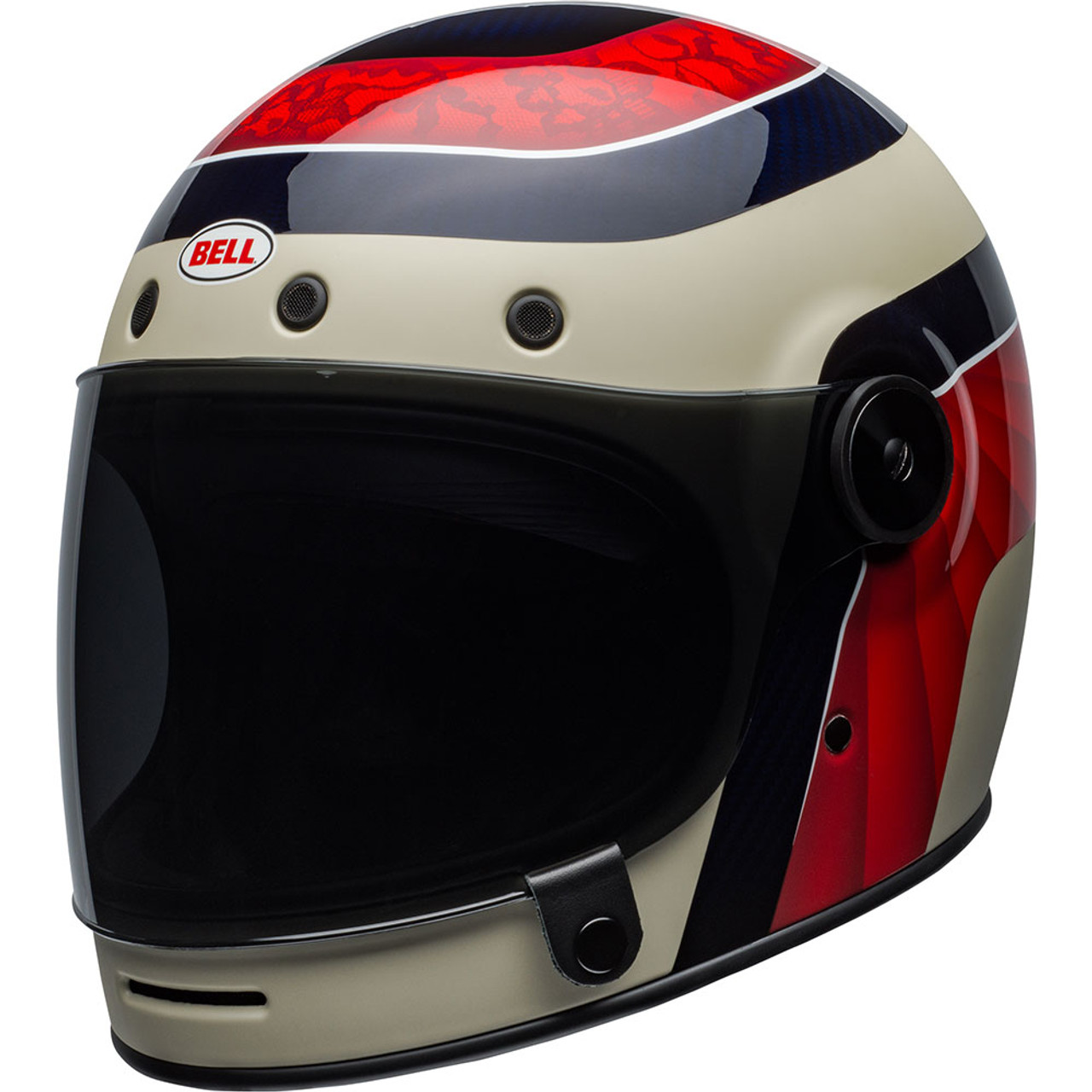 Bell Bullitt Carbon Hustle Matte/Gloss Red/Sand/Candy Blue Helmet - Get ...