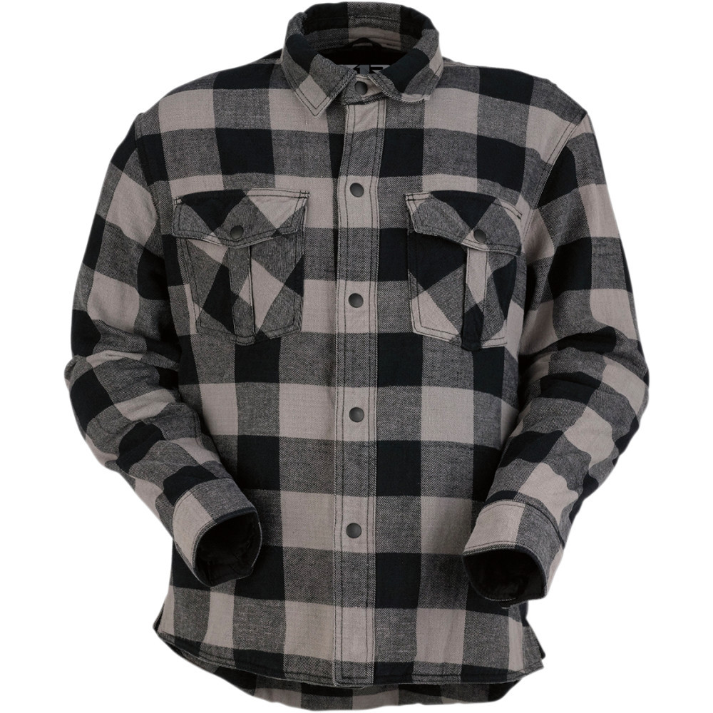 メンズウェア PREMIUM FLANNEL CHECK L/S SHIRT GRAY Z1R Duke Grey/Black Flannel Moto Shirt - Get Lowered Cycles