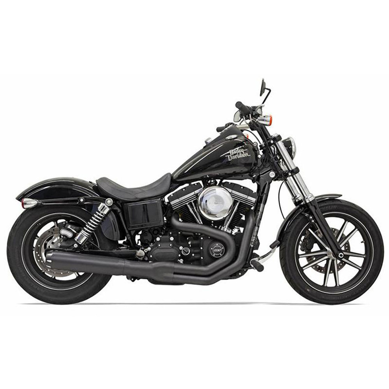 Bassani Road Rage 2 B1 Power Exhaust For 1991 2017 Harley Dyna Black 1d18rb Get Lowered Cycles 