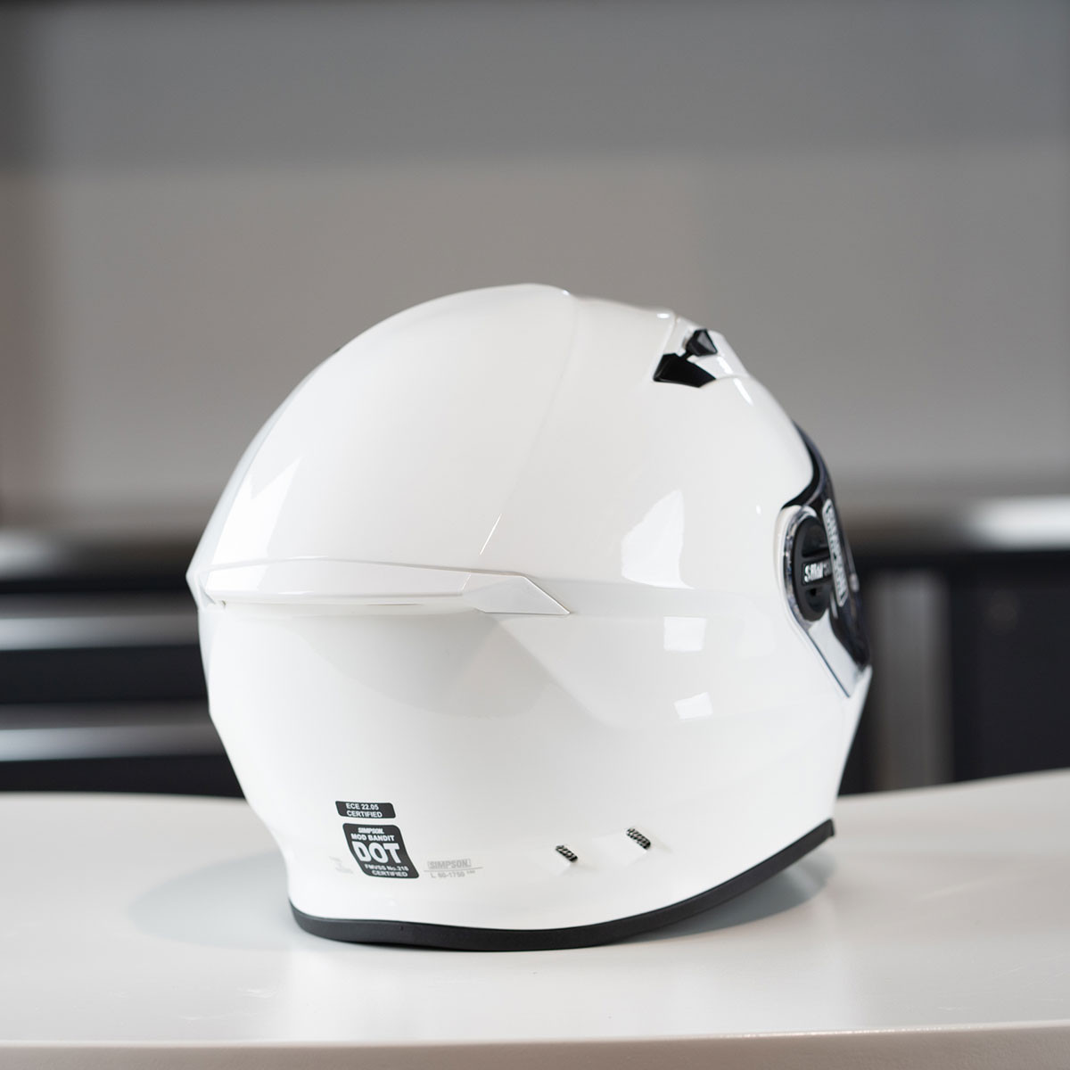 Simpson Mod Bandit White Helmet - Get Lowered Cycles
