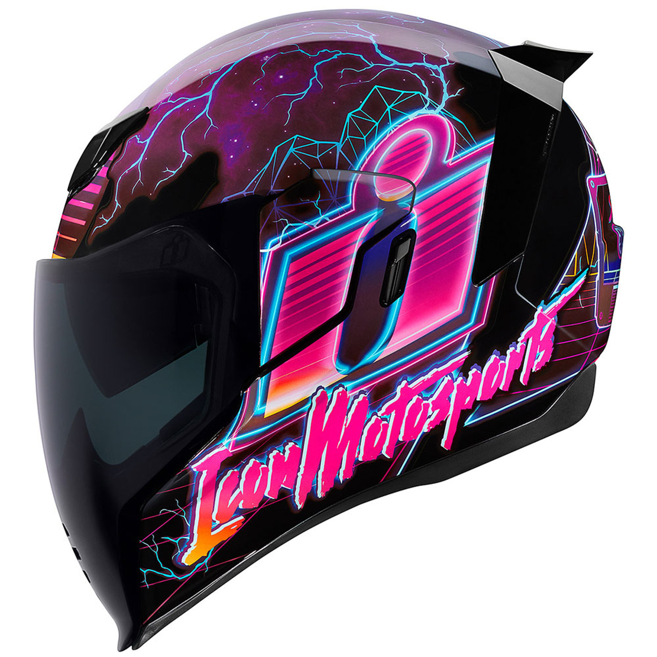 icon AIRFLITE HELMET SYNTHWAVE 美品 Icon Airflite Synthwave Purple Helmet - Get Lowered Cycles