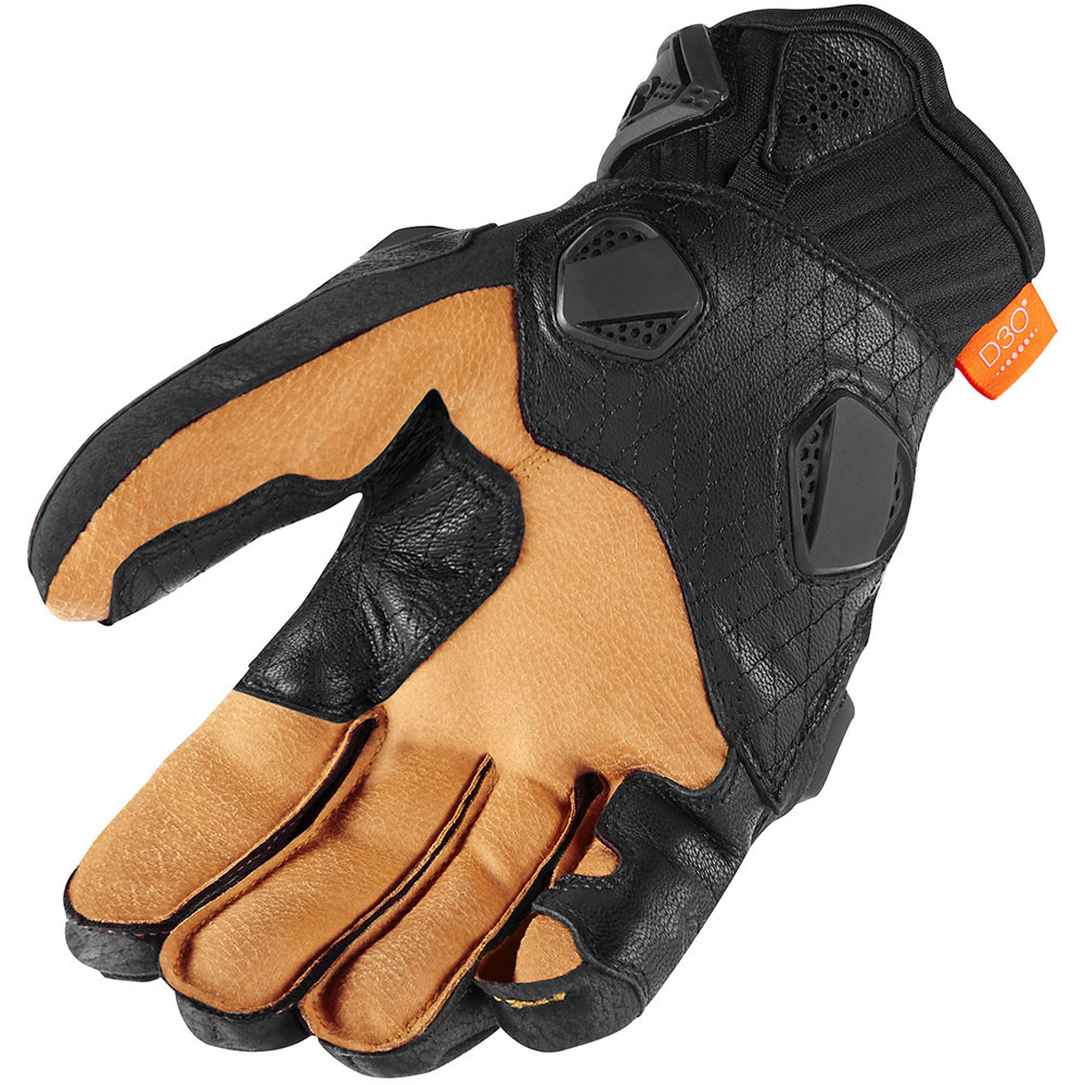 Icon Hypersport Short Gloves - Black - Get Lowered Cycles