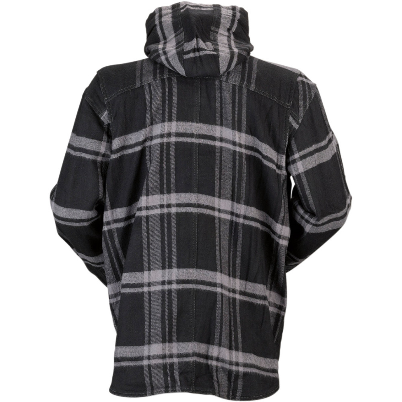 black and white flannel hoodie