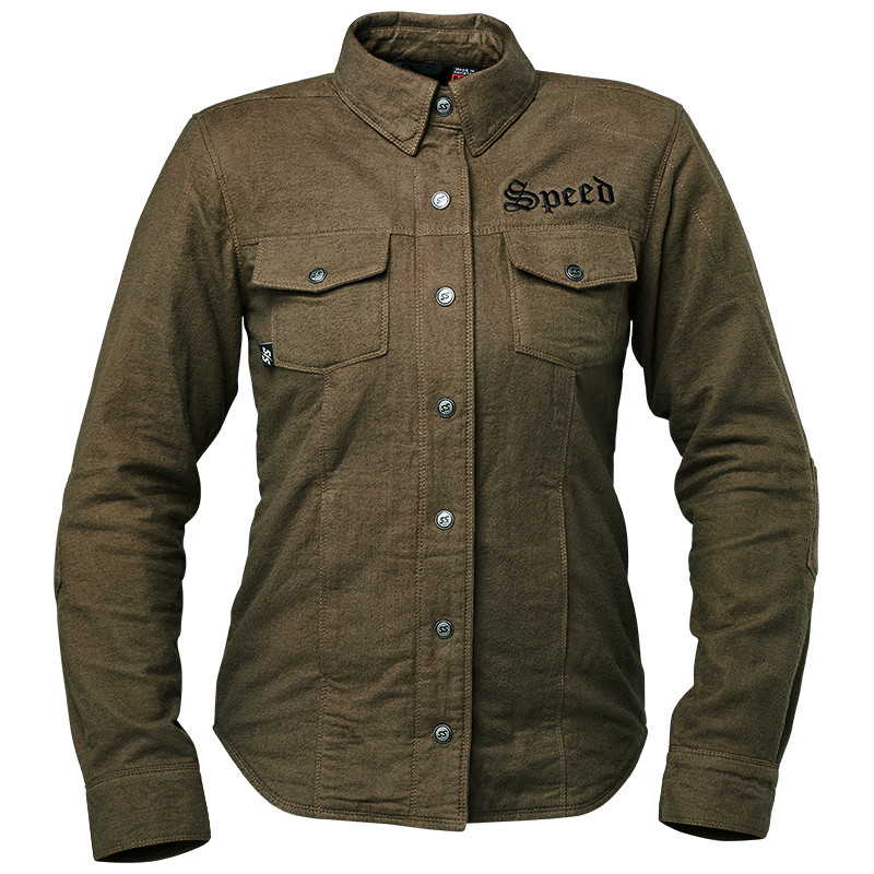 Brat Women's Olive Armored Moto Shirt 