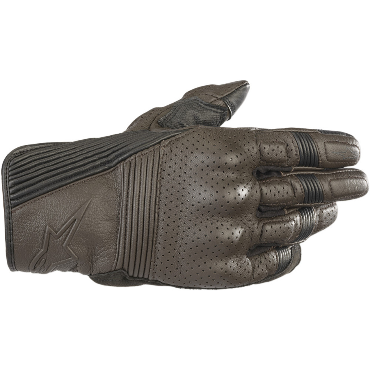 black and brown leather gloves