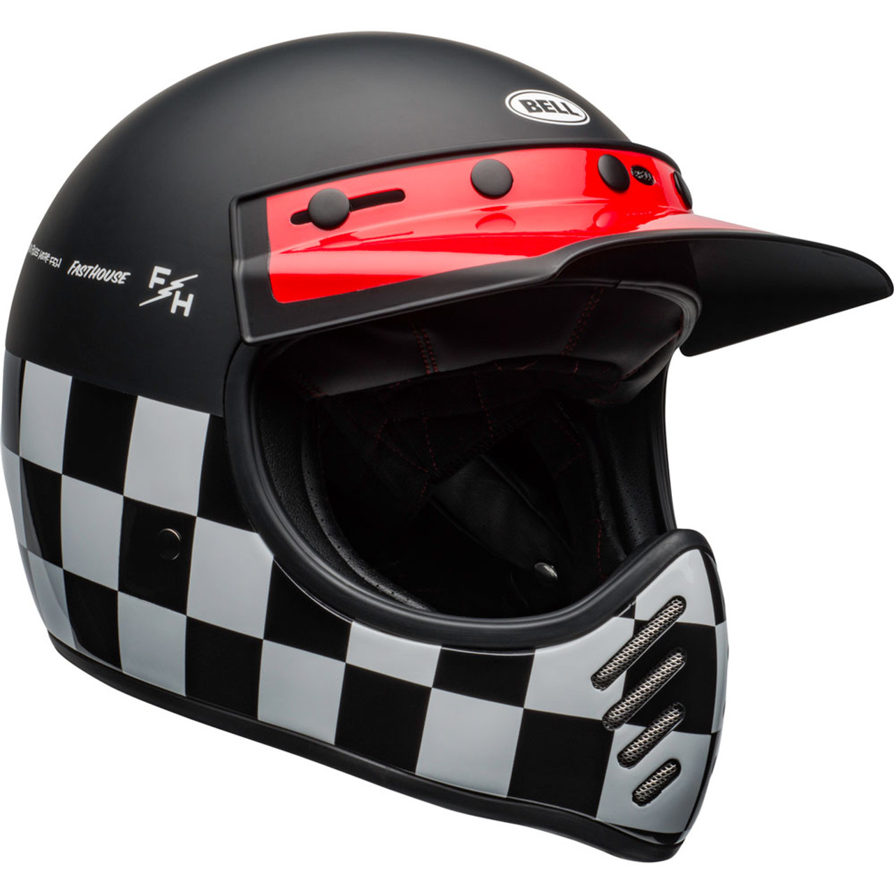 Bell Moto 3 >> Bell Moto 3 Helmet Fasthouse Checkers Matte Gloss Black White Red Bell Moto 3 >> Bell Moto 3 Helmet Fasthouse Checkers Matte Gloss Black White Red