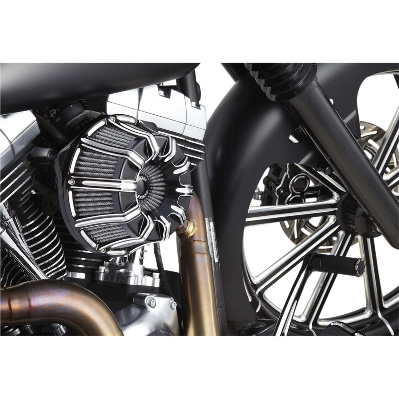 Arlen Ness 10-Gauge Inverted Air Cleaner for 2017-2022 Harley M8 -  Black/Machined