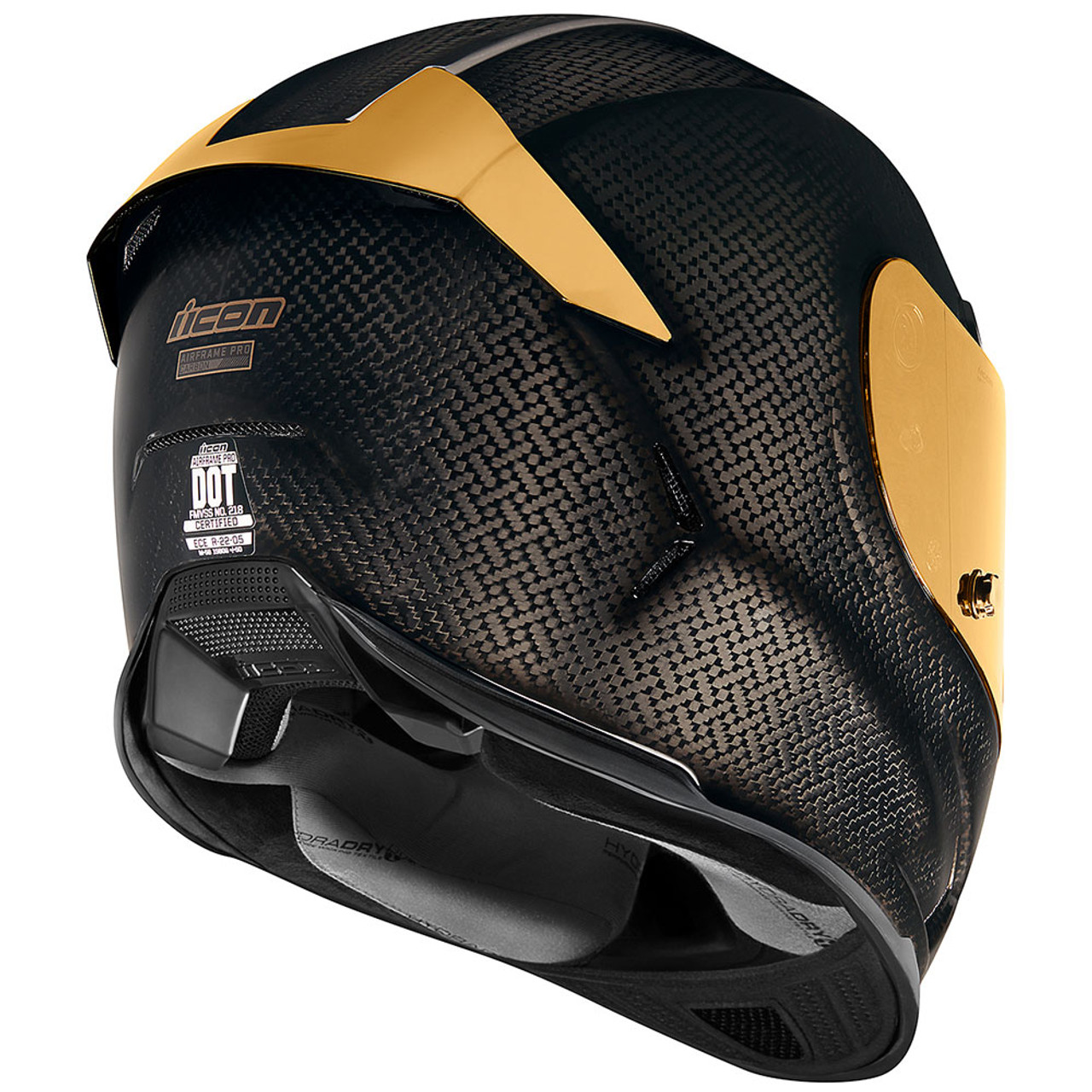 Icon Airframe Pro Gold Carbon Motorcycle Helmet - Get Lowered Cycles