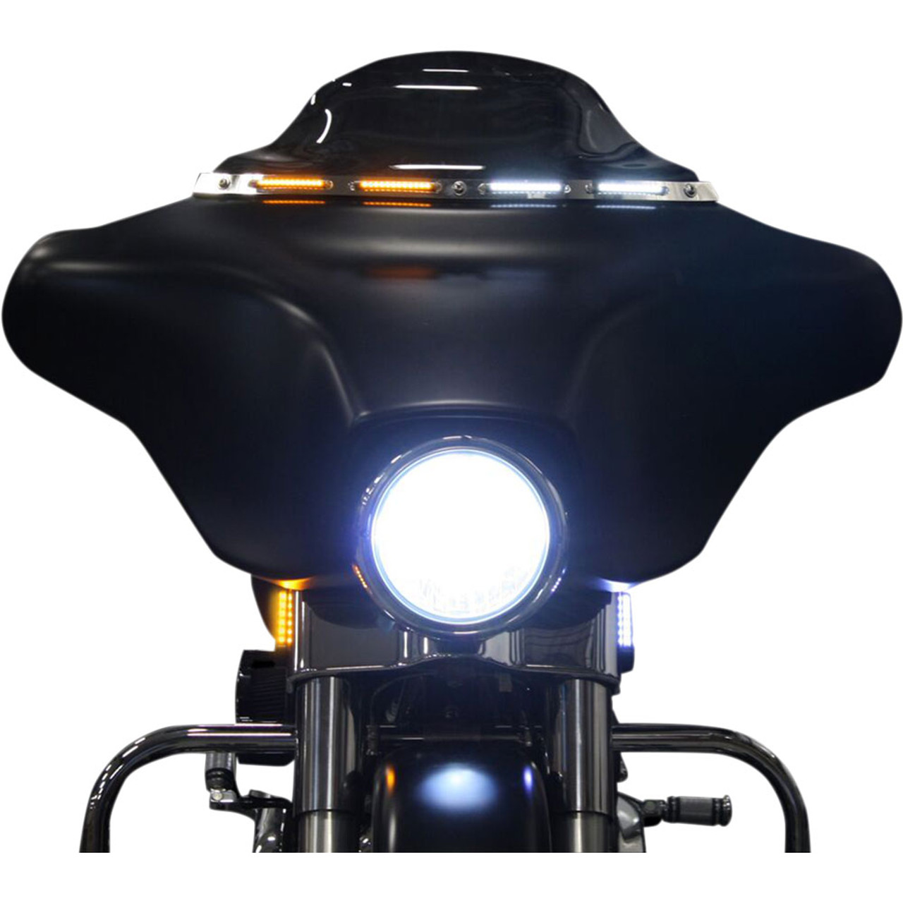 Custom Dynamics Chrome Windshield Trim w// Signals 2006-2013 Harley Road Glide
