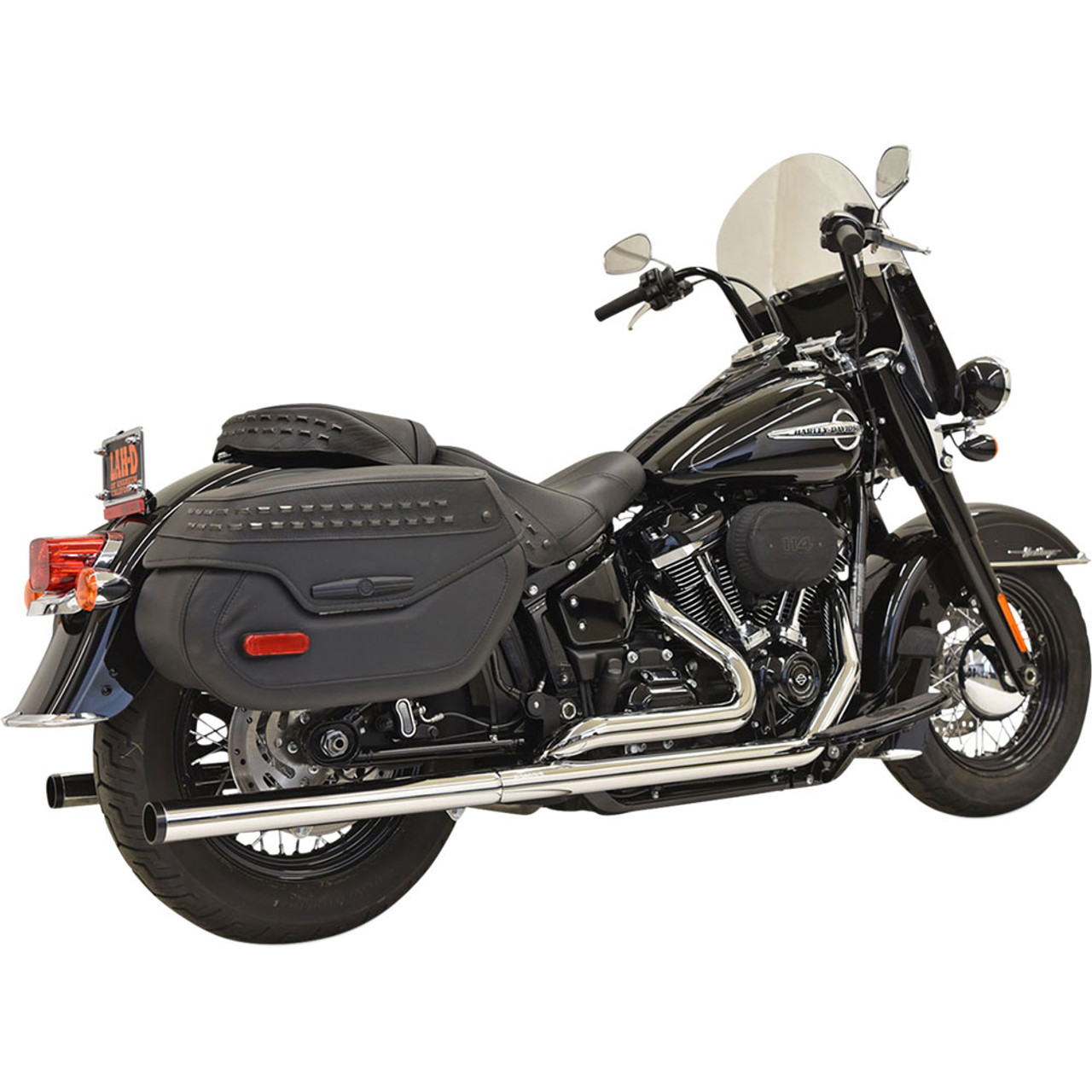 Bassani Chrome Dual Exhaust with Straight Mufflers for 2018-2022 Harley  Softails