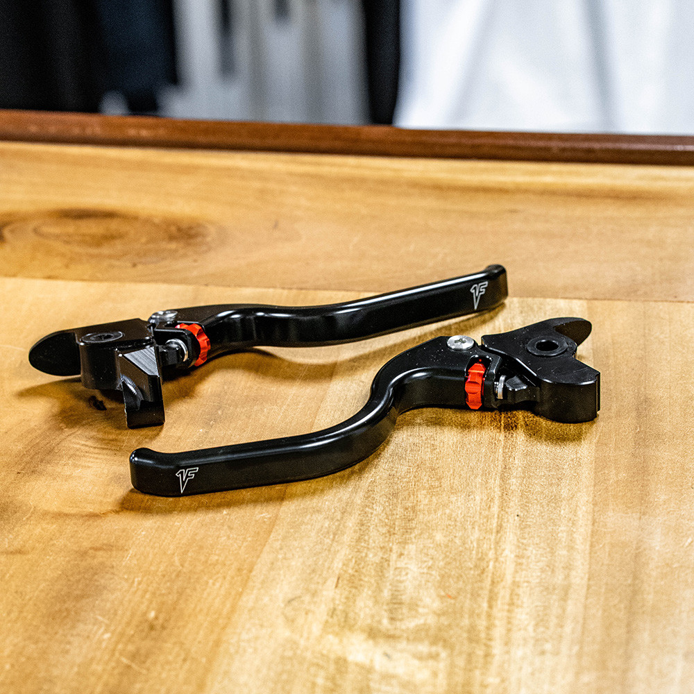 1FNGR Adjustable Hand Levers for 20172020 Harley Touring Red Get Lowered Cycles