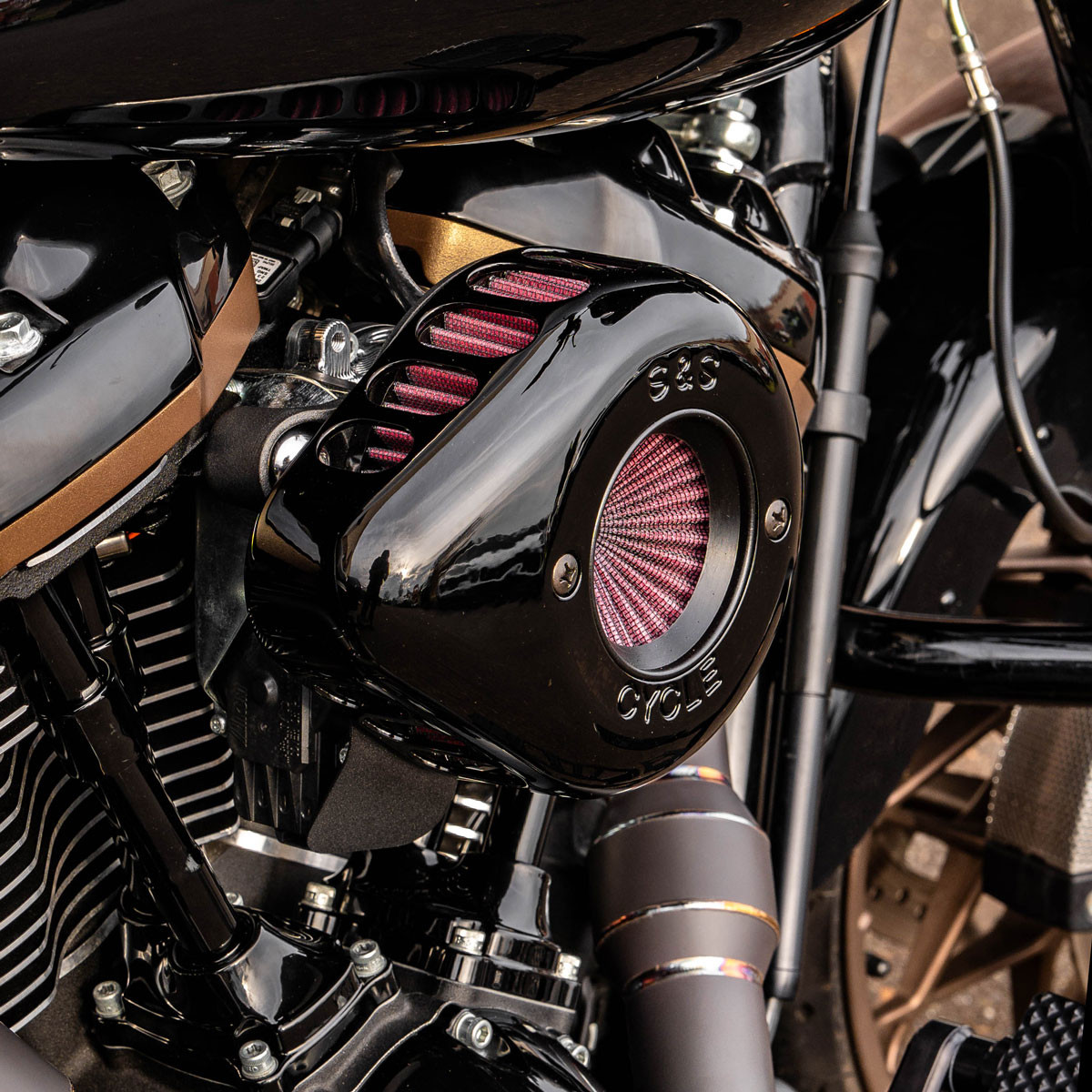 S&S Stealth Air Stinger Air Cleaner Teardrop Kit for 2017-2023