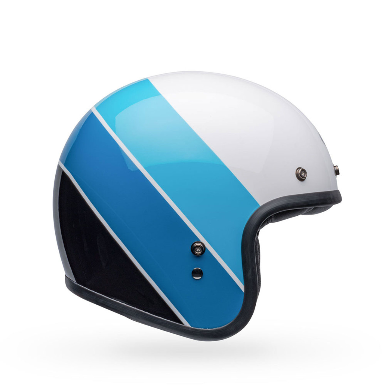 Bell Custom 500 Helmet - Riff Gloss White/Blue