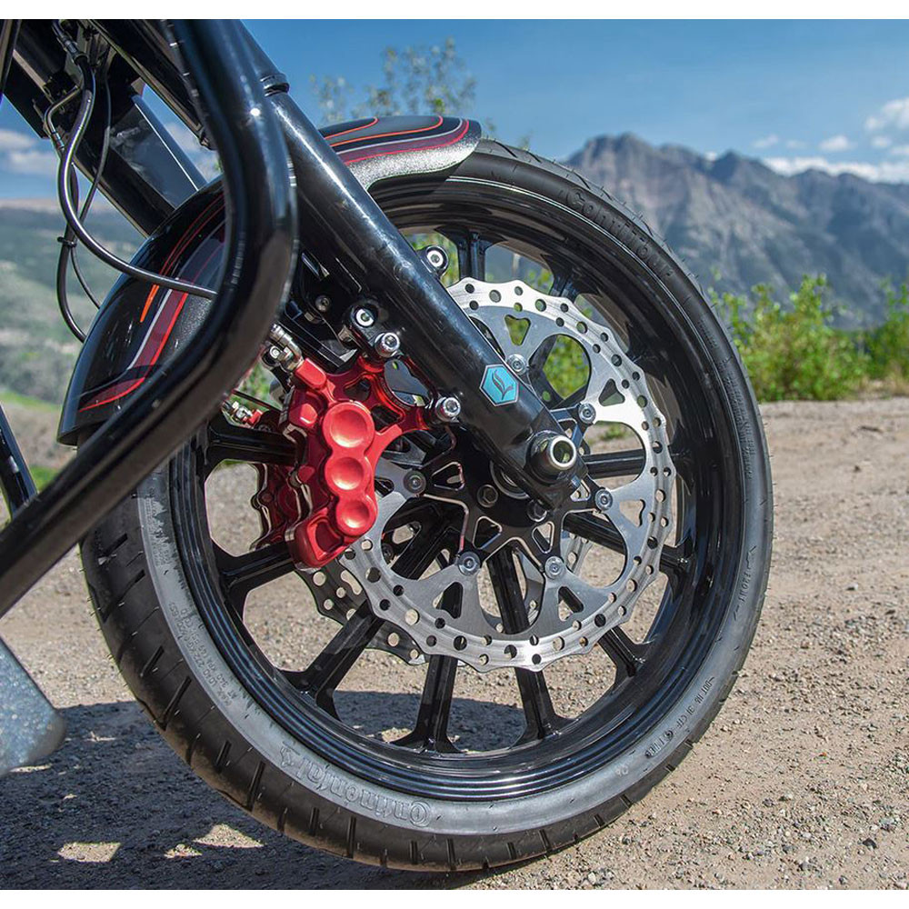 Arlen Ness Six-Piston Differential Bore Front Caliper for Harley