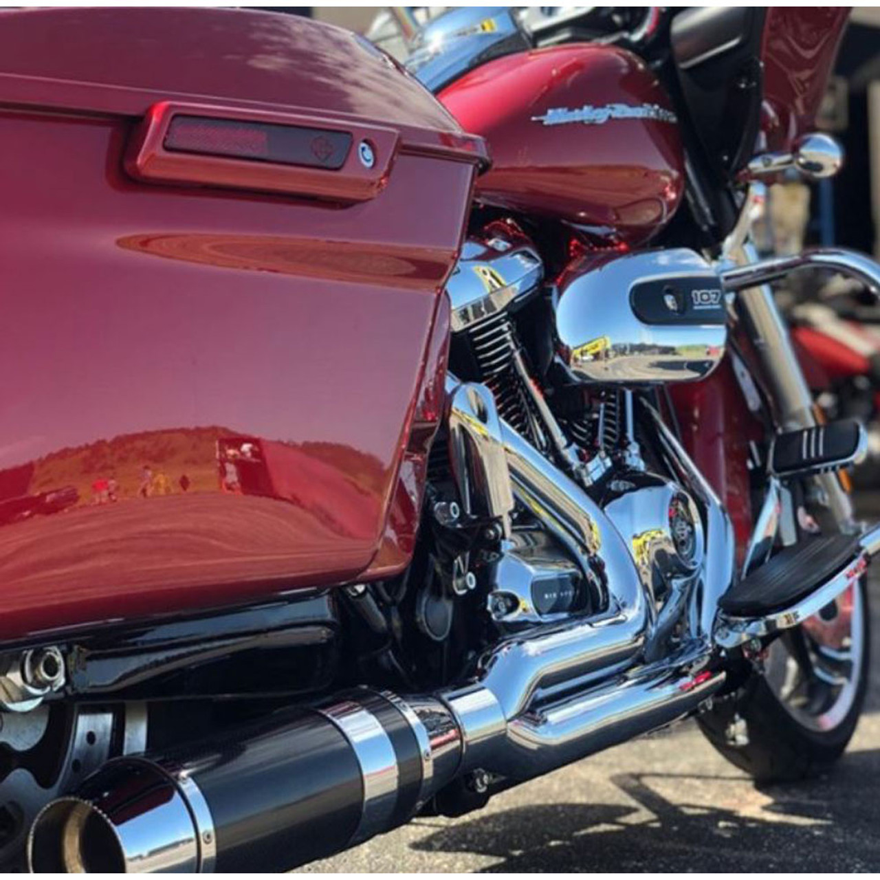 D&D Carbon Fiber Bob Cat 2-Into-1 Exhaust for 2017-2023 Harley Touring -  Chrome