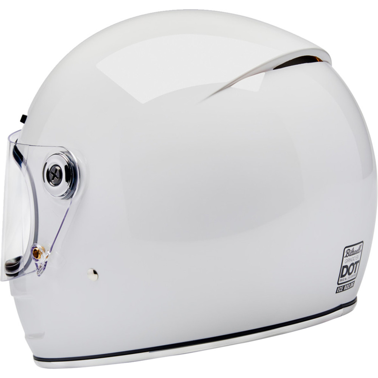 Biltwell Gringo SV ECE Gloss White Helmet - Get Lowered Cycles