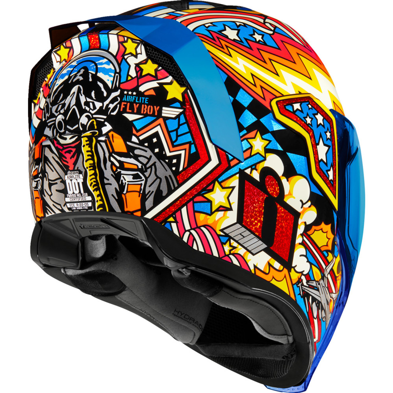 Icon Airflite Fly Boy Blue Helmet - Get Lowered Cycles