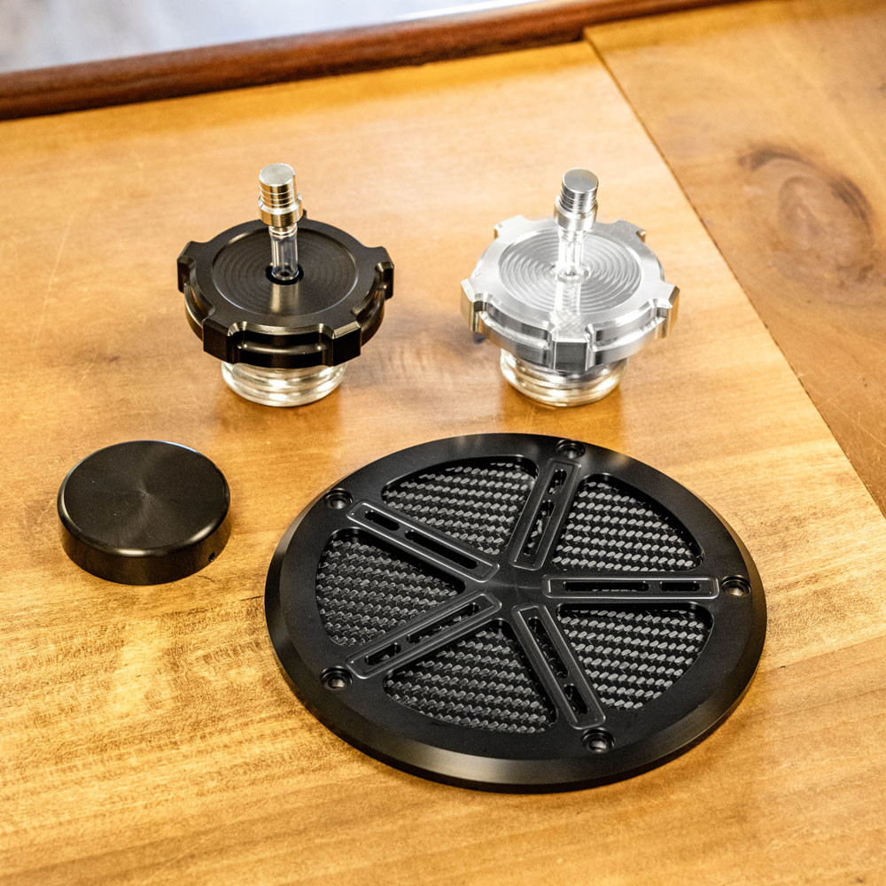 Hofmann Designs Vented Moto X Gas Cap for Harley - Black