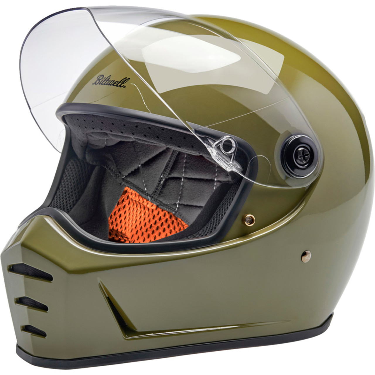 Biltwell Lane Splitter Helmet - Gloss Olive Green - 1004-154