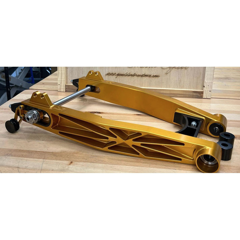 Speed Dealer Customs FXR Billet Swingarm | Solid Aluminum Made in USA