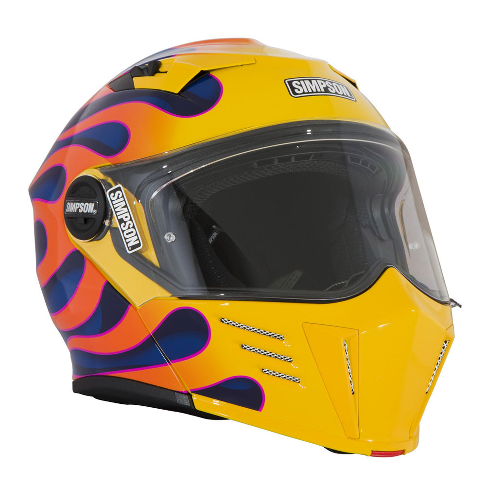 Simpson Mod Bandit Modular Helmet - Yellow Wildfire - Get Lowered Cycles