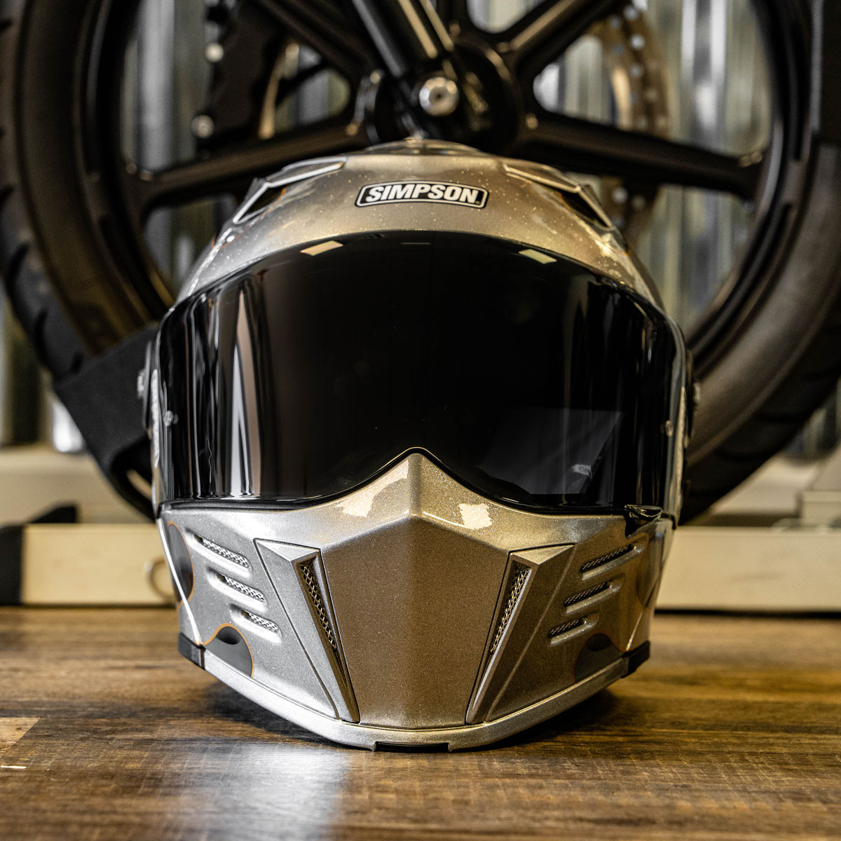 Simpson Mod Bandit Modular Helmet - Silver Wildfire - Get Lowered