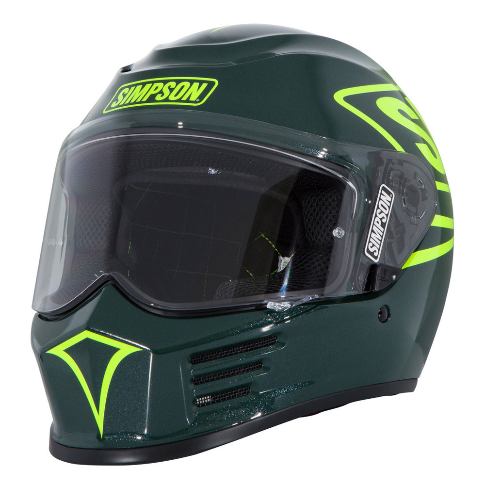 ゴ*海様 SIMPSON speed bandit シンプソン ヘルメット マッ Simpson Speed Bandit Motorcycle Helmet - 12 O'Clock Green - Get