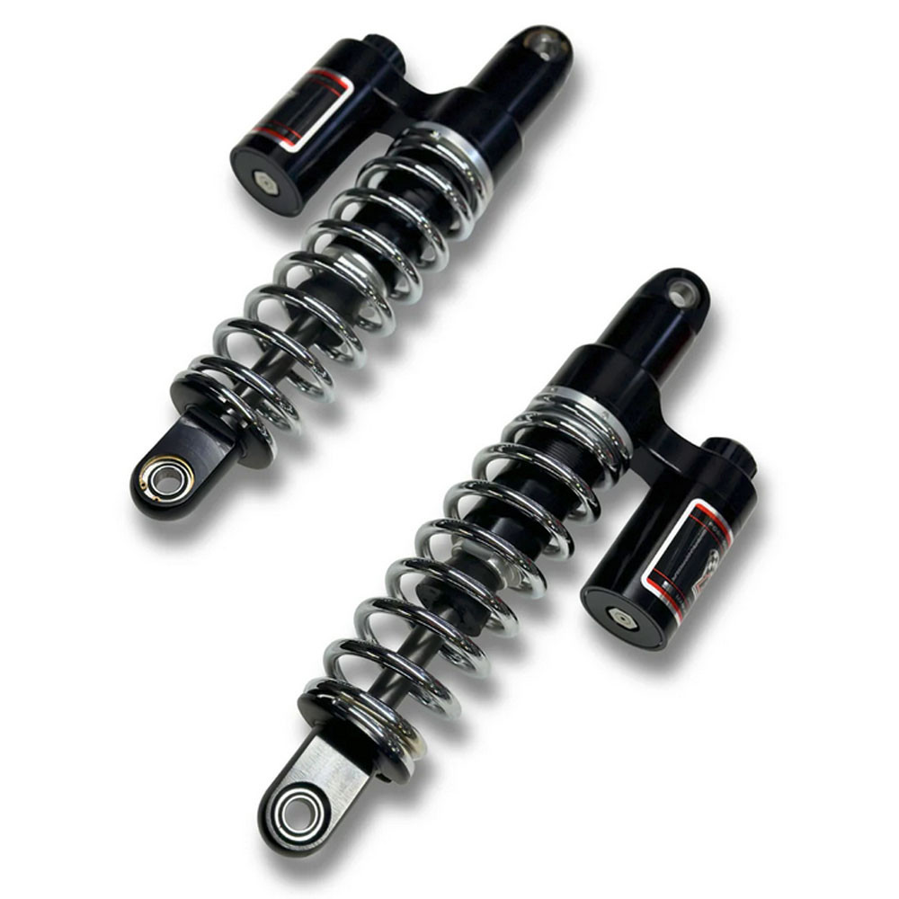 RWD Chrome RS-2 Piggy Back Performance Shocks for 1999-2017 Harley Dyna ...