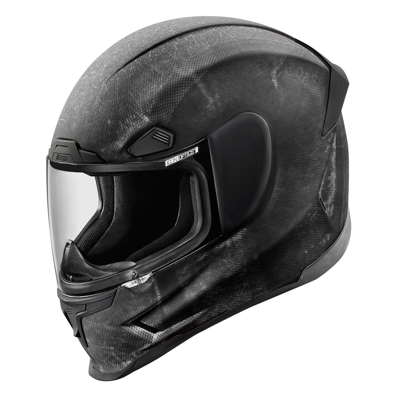 distressed motorcycle helmet