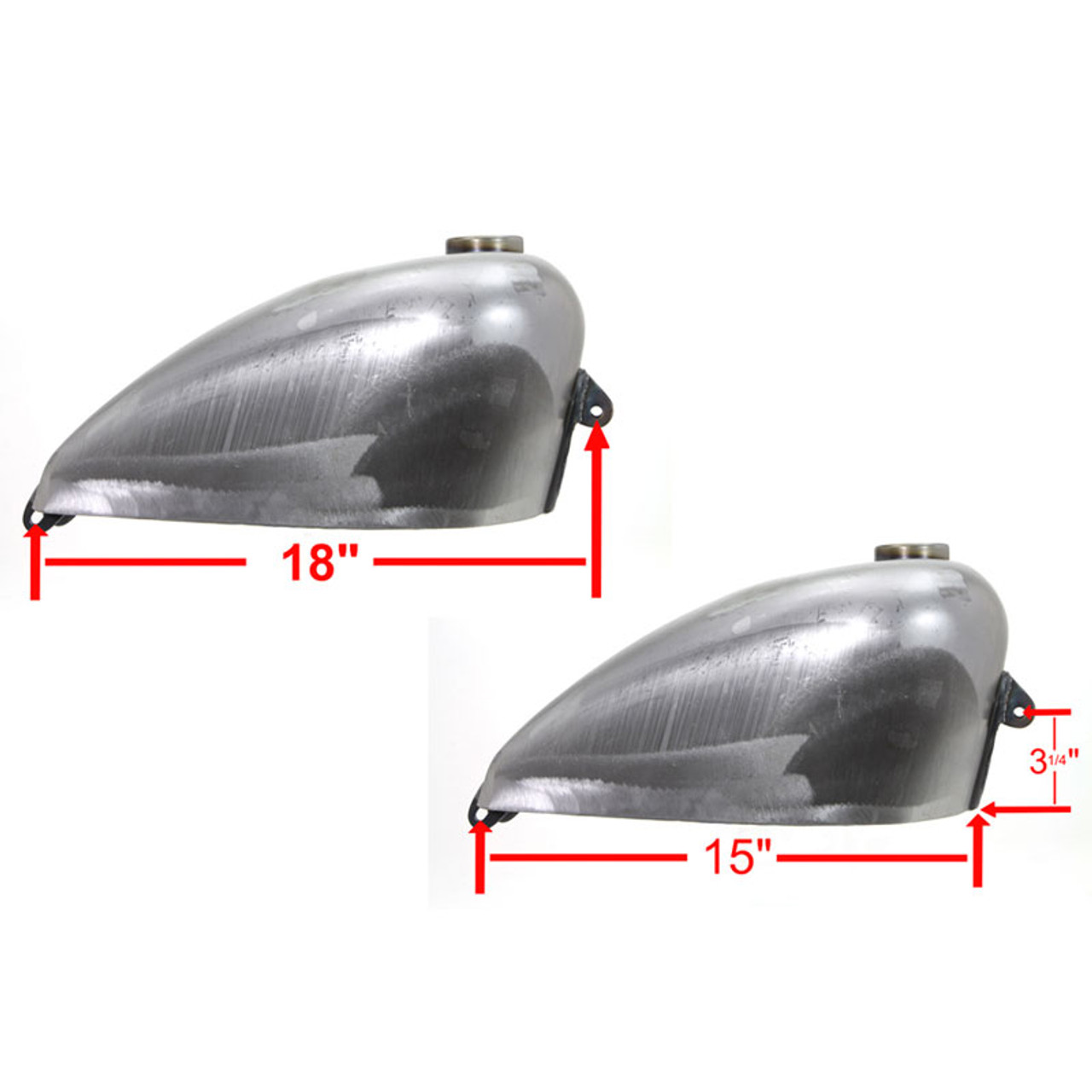 V-Twin WR 45 2.5 Gallon Gas Tank Set for Harley - 38-0497 - Get Lowered  Cycles