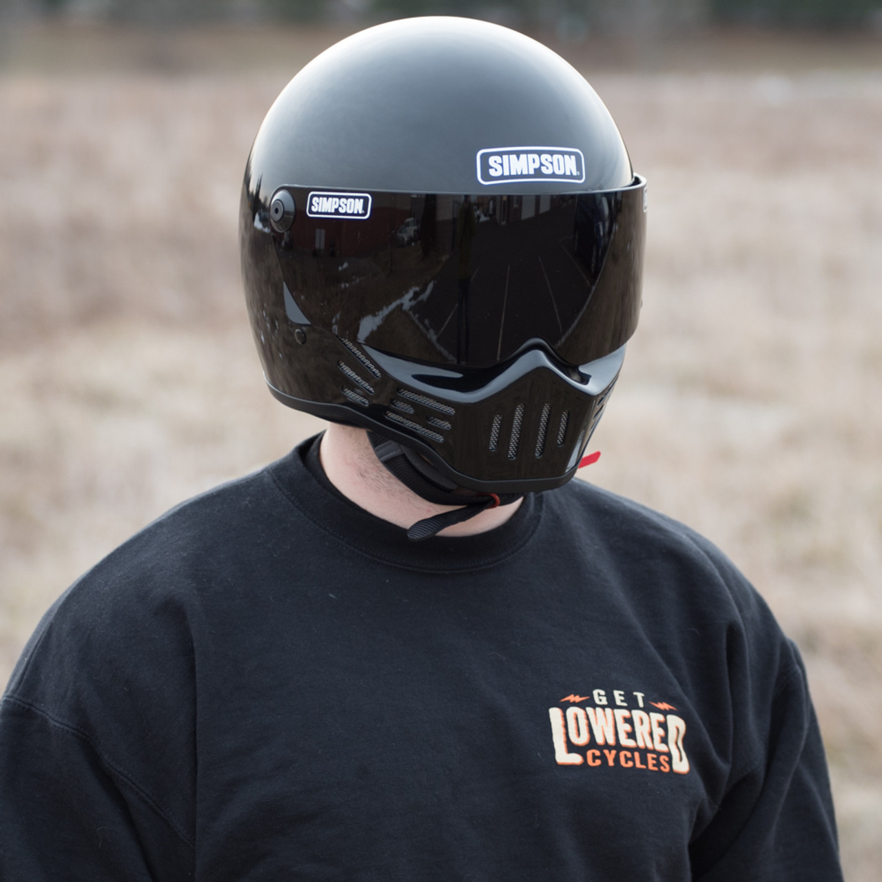 Simpson M30 Motorcycle Helmet - Gloss Black - Get Lowered Cycles